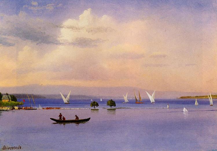 Albert Bierstadt Oil Painting On the Lake